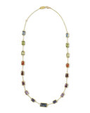 18k Gold Rock Candy Multi-Stone Necklace in Fall Rainbow, 18"L