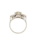 Estate Art Deco Round & Baguette Diamond Engagement Ring, Size 6.5