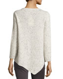 Tambrel Tweedy Asymmetric-Hem Sweater
