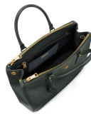 Saffiano Lux Double-Zip Tote Bag, Emerald (Emerald)