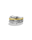 Crossover Narrow Ring with Silver/Gold