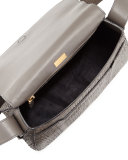 Jennifer Medium Python Shoulder Bag, Dark Gray