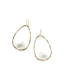 18K Rock Candy Tipped Oval Wire Earrings in Mother-of-Pearl