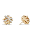 1mm Crossover 18K Yellow Gold Earrings with Diamonds