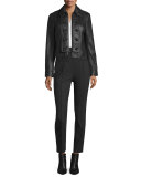 Sergeant Leather Military Jacket, black