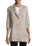 Natural Lines One-Button Jacket, Almond Beige