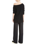 Fluid Wide-Leg Pants, Black