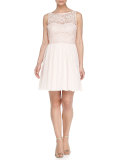 Lace Bodice Tulle Skirt Cocktail Dress, Petal
