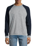 Colorblock Raglan-Sleeve Baseball Shirt, Gray