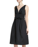 Sleeveless Bow-Detail Dress, Black