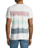 Brushstroke Flag Short-Sleeve T-Shirt, White