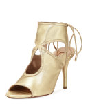 Sexy Thing Suede Cutout Sandal, Light Gold
