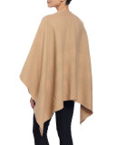 Charlotte Check-To-Solid Wool Cape, Camel