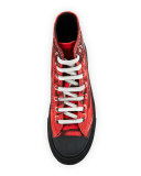 Men's High-Top Sneaker with Trompe l'Oeil Effect
