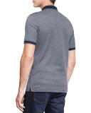 Fine-Stripe Pocket Polo Shirt, Navy