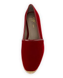 Velvet Slip-On Espadrille, Burgundy