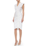 Cap-Sleeve Ruched Shirtdress 