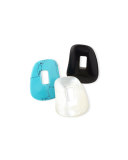 Puzzle Diamond-Trimmed 18K Rose Hoop Earrings, Turquoise/Black/White