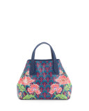 Marlborough Poppies Mini Tote Bag, Navy
