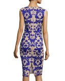 Tamika Embellished Sheath Dress, Blue