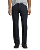 Austyn Relaxed Straight-Leg Denim Jeans, Downtown Dark