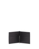 Bicolor Saffiano Leather Card Case w/ Money Clip