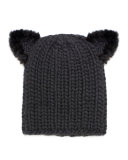 Felix Fur-Trim Cat-Ear Skull Cap