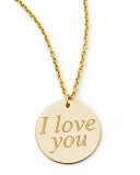 Yellow Gold I Love You Necklace