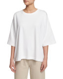 Half-Sleeve Boxy Big Tee, Petite