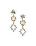 Cosmic Two-Tone Star Drop Earrings