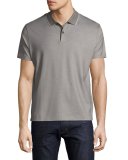 Honeycomb Polo Shirt with Contrast Tipping, Gray