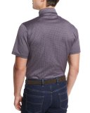 Chain-Print Short-Sleeve Jersey Polo Shirt, Orange