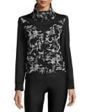 Emblem Front-Zip Jacket, Black Camo