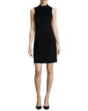 Eulia DR Tidle Paneled Suede Cocktail Dress, Black