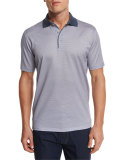 Bubble-Print Polo Shirt, Blue