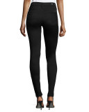 Farrah High-Rise Sateen Pants, Black