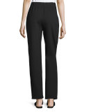 Leanne Straight-Leg Easy Pants, Black