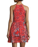 Dax Sleeveless Printed Dress, Flare Bandana