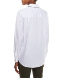 Brody Long-Sleeve Poplin Blouse, White