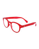 Shape #C Round Reading Eyeglasses, Red