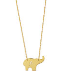 Nala Elephant Initial Pendant Necklace, Gold, 16"L