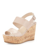 Patent Platform Espadrille Sandal, Cipria