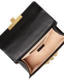 Padlock Studded Leather Shoulder Bag, Black/Multi