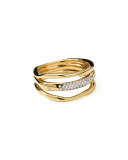 18K Gold Stardust Squiggle Ring with Diamonds