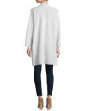 Kimono Silk Cotton Interlock Jacket, Bone  