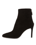 Suede High-Heel Bootie, Black (Nero)