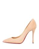 Decoltish Suede 100mm Red Sole Pump, Doudou