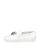 Michelle Faux-Patent Jewel Sneaker, Optic White