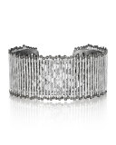 Spring Sterling Silver Cuff with Diamonds