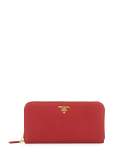 Saffiano Zip-Around Wallet, Red (Fuoco)